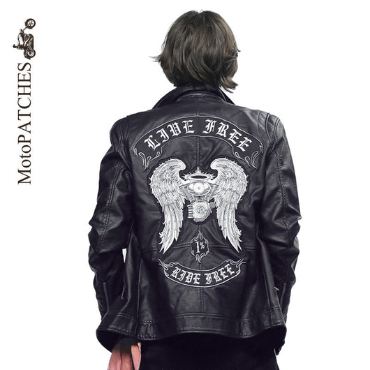 LIVE FREE RIDE FREE MC MOTORCYCLE LARGE PATCH –